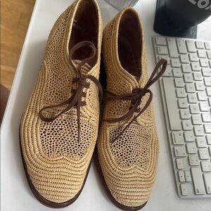 JAFIA Clergerie paris Beige natural Raffia Woven shoes